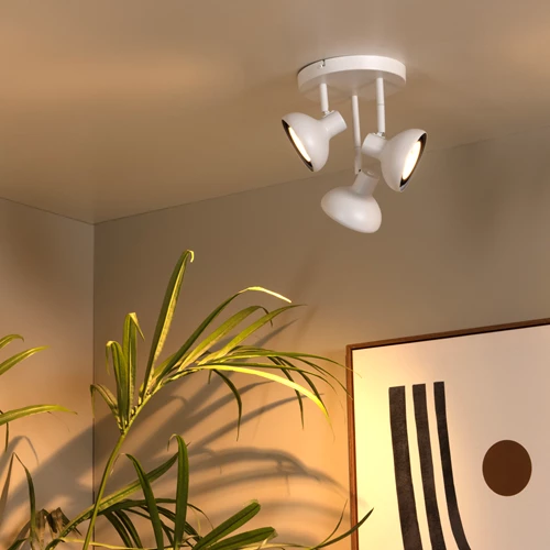 Lucide SENSAS - Spot plafond - Ø 25,8 cm - 3xGU10 (ES111) - Blanc - ambiance 1